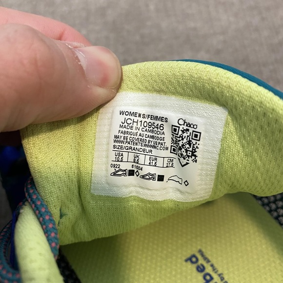 Chaco Luvseat Shoes Womens Size 10.5 Blue Mesh Walking Hiking Athletic JCH109546 - Picture 6 of 8